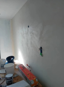 Photo de galerie - Réalisation d' un béton ciré dans une salle de bain 