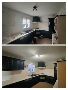 Photo de galerie - Peinture plafond et tapisserie