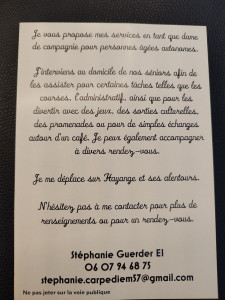 Photo de galerie - Flyer Dame de compagnie