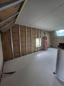 Photo de galerie - Lslation- mur intérieur- Montage de plaque de plâtre