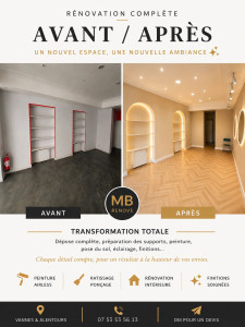 Photo de galerie - ✨ Transformation complète pour ce projet de rénovation intérieure.
Un espace daté repensé avec une ambiance plus moderne, lumineuse et chaleureuse.

✔️ Dépose complète
✔️ Préparation des supports
✔️ Pose du sol
✔️ Peinture & finitions
✔️ Mobilier et optim