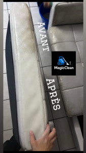 Photo de galerie - Nettoyage canapé traitement en cuir 