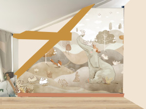 Photo de galerie - Panoramique avec passage de poutre pour une chambre de bébé 