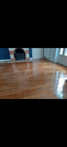 Photo de galerie - Décapage parquet chêne et vitrificateur