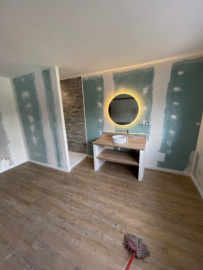 Photo de galerie - Création douche et lavabo 