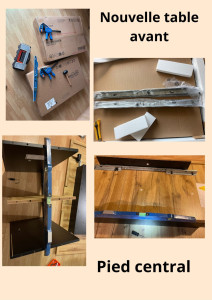 Photo de galerie - Début de montage d’une table télescopique 6 places avec rallonge 