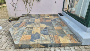 Photo de galerie - Pose de carrelage extérieur 