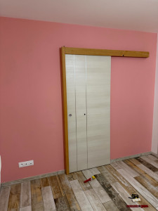 Photo de galerie - Pose d un papier peint et enduit 