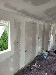 Photo de galerie - Pose des bandes. 