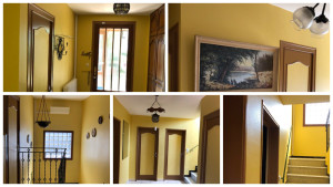 Photo de galerie - Pose de toile verre peinture 
objectifs de la rénovation moderniser et valoriser les espaces communs améliore la résistance des murs  aux chocs et a lusure    