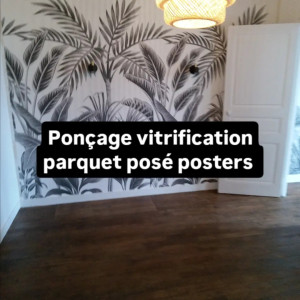Photo de galerie - Ponçage vitrification parquet pose posters 