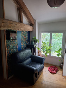 Photo de galerie - 
peinture et tapisserie à motif sans raccords.
je fais très bien les raccords également .