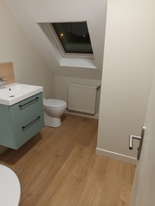Photo de galerie - Installation Toilettes et lavabo et pose de parquet