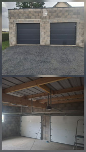 Photo de galerie - Montage et pose de deux porte de garage avec moteur.
