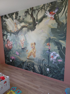 Photo de galerie - Tapisserie panoramique pour chambre enfant enfant, cliente à Lemainville. 