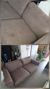 Photo de galerie - Nettoyage et désinfection vapeur pour ce canapé