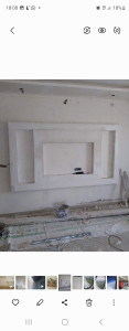 Photo de galerie - Tous placo compris meuble télé rénovation peinture décoration 