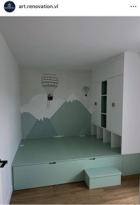 Photo de galerie - Installation de meubles et peinture