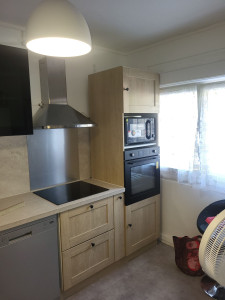 Photo de galerie - Pose cuisine équipée avec travaux modification plomberie 