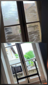 Photo de galerie - Vitre qui était plein de peinture ,
 voilà je resulta après l'avoir nettoyé 