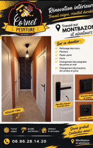 Photo de galerie - Couloir peinture et papier peint