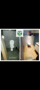 Photo de galerie - Rénovation d'un toilette avec la pose d'un wc suspendu chez l'atelier du plombier Lyon/ St-Etienne.