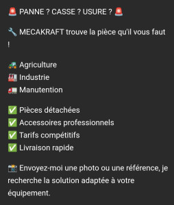 Photo de galerie - Vente de pièces pour professionnels et particuliers 