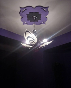 Photo de galerie - Réalisation d une rosace et pose lustre