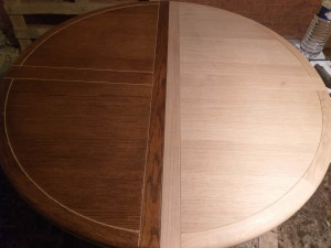 Photo de galerie - Aéro gommage d'une table ancienne  en chêne 