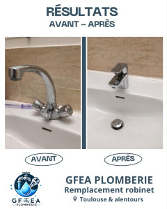 Photo de galerie - Remplacement robinet lavabo