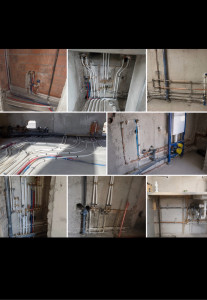 Photo de galerie - Réalisation d’un réseau de plomberie en PVC et multicouche, avec raccordements sanitaires et évacuations. Travail réalisé en rénovation, avec pose et distribution des réseaux pour les différents équipements. 