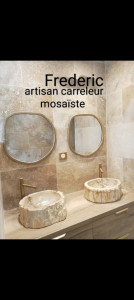 Photo de galerie - Pose carrelage travertin 