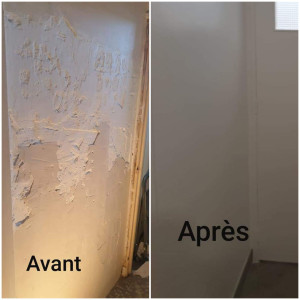 Photo de galerie - Ponçage et Peinture intérieure et remise en état d' encadrement et porte 