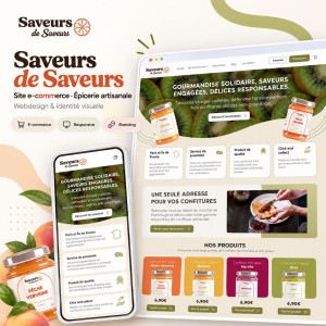 Photo de galerie - Cette photo illustre la conception d’un site e-commerce pour une marque artisanale, avec un univers visuel chaleureux, une mise en avant des produits et une navigation fluide.