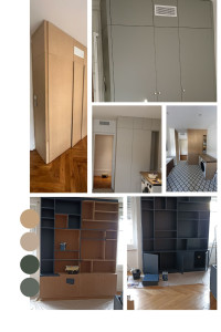 Photo de galerie - Mise en peinture des placards sur mesure et bibliothèque ?