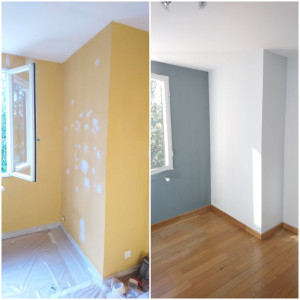 Photo de galerie - Travaux peinture avant après.