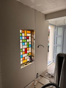 Photo de galerie - Rayage des murs avec isolation plus pose de placo 