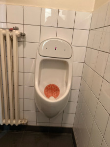 Photo de galerie - Installation et raccordement d’un urinoir mural avec alimentation en eau et évacuation.