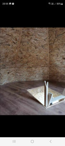 Photo de galerie - Pose osb octogonale et isolation et parquet et création d une trappe d escalier 