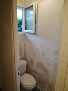 Photo de galerie - Rénovation du Toilette ( enduit / peinture)