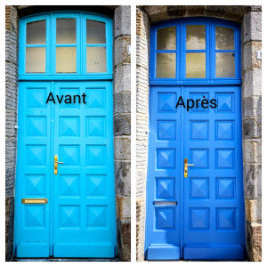 Photo de galerie - Mise en peinture d'une porte 