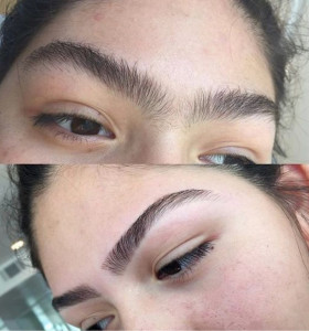 Photo de galerie - épilation sourcils avant/ après 