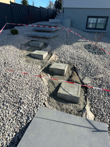 Photo de galerie - Préparation pour pose de marches suspendues