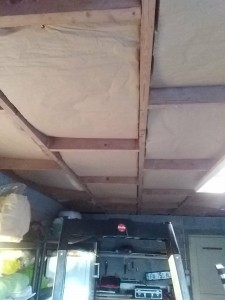 Photo de galerie - Isolation plafond de garage laine de verre 