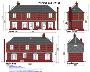 Photo de galerie - Façades existantes réalisées pour un permis de construire