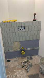 Photo de galerie - Carrelage toilette réalisation haut de gamme 