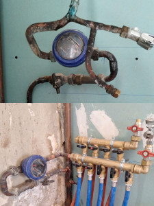 Photo de galerie - Avait / après d'un déplacement de compteur sur colonne générale et création de nourrices dans le cadre d'une rénovation complète d'un appartement 