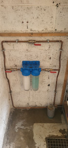 Photo de galerie - Installation d'un réseau bipasse  pour filtrage d'eau.