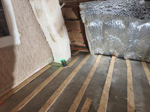 Photo de galerie - Calage de lambourdes plus pose de parquet