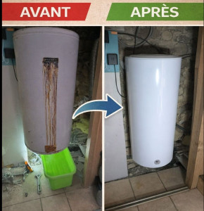 Photo de galerie - Avant/Aprés pause chauffe eau